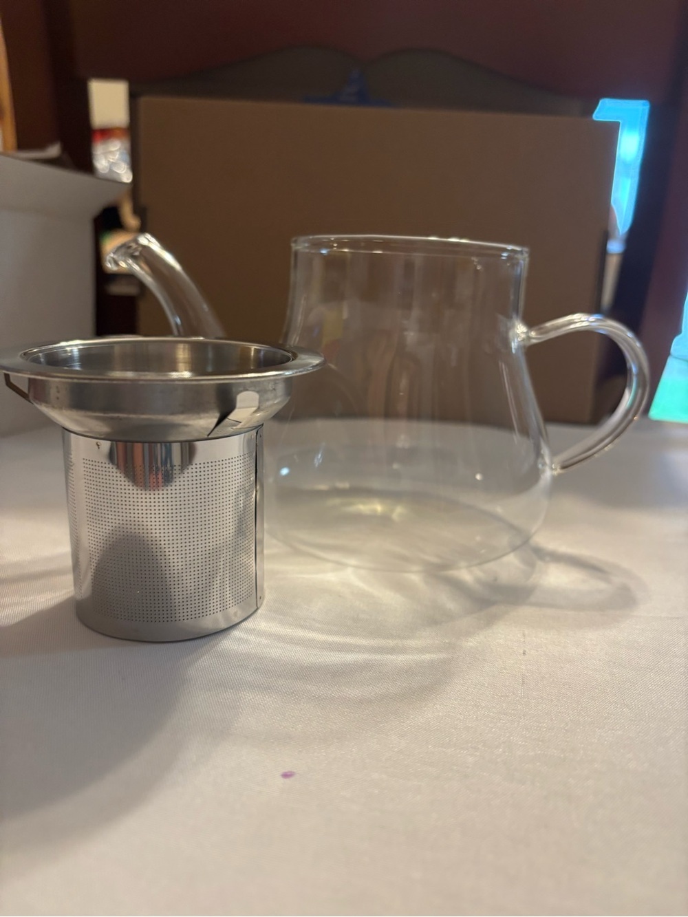 Clear Glass Tea Kettle with Stainless Steel Infuser - Clear